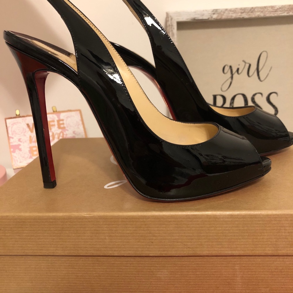 Christian Louboutin patten leather stilettos